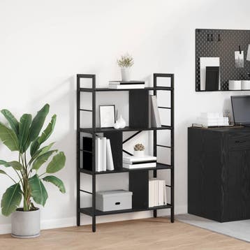 vidaXL Boekenplank Zwart Eiken 75 x 30 x 123,5 cm Bewerkt, Verzenden, Nieuw