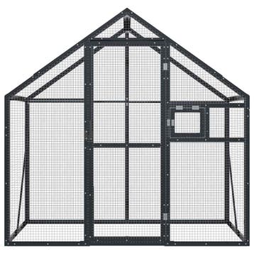 vidaXL Volière 179x100x185 m aluminium antracietkleurig, Verzenden, Nieuw