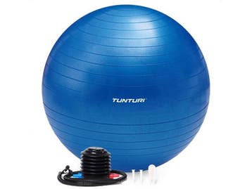 Veiling - Tunturi Fitness Bal 65 cm Blauw/Zwart, Sport en Fitness, Gebruikt