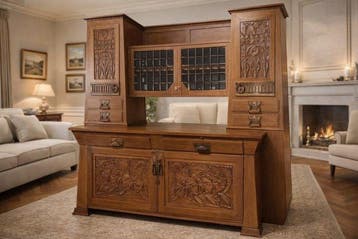 Patriz Huber attr. - Armoire - Chêne - Buffet Art Nouveau