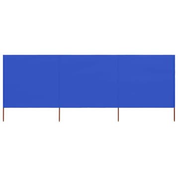 vidaXL Windscherm 3-panelen 400x80 cm stof azuurblauw, Verzenden, Nieuw