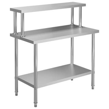 vidaXL Keukenwerktafel met bovenschap 120x60x120 cm, Verzenden
