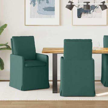 vidaXL Eetstoelen 2 st Stof Donkergroen 57 x 67 x 98 cm, Verzenden