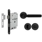 Deurbeslag set met WC-slot en deurklink Luxor mat zwart g..., Ophalen of Verzenden, Nieuw, Overige materialen, Klink of Kruk