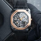 Bvlgari - Octo Finissimo Skeleton Ultra Thin DLC Steel Rose, Nieuw