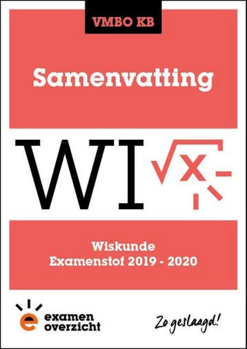ExamenOverzicht - Samenvatting Wiskunde VMBO KB, Verzenden, ExamenOverzicht
