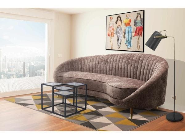 Veiling - Kayoom Luxe Bank Viola - Bruin, Huis en Inrichting, Zetels | Zetels, Nieuw