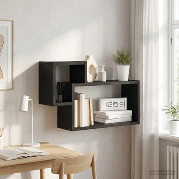 vidaXL Wandplank Muurmontage Zwart eiken 55 x 15 x 35 cm, Verzenden