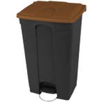 Pedaalemmer | Kunststof (Zwart/Bruin) | 90L | Klapdeksel |, Verzenden, Nieuw in verpakking