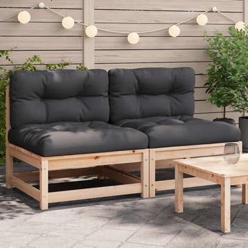 Tuinbanken 2 st: 58% KORTING op jouw terras! Massief gren..., Tuin en Terras, Verzenden, Nieuw, Hout