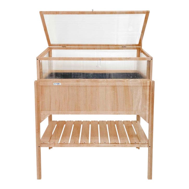 Lendo Online Bac Potager Surélevé avec Serre 98x49x120 Bois, Tuin en Terras, Kassen