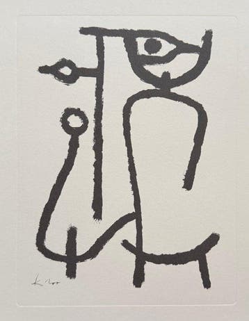 Paul Klee - “Lady Apart, 1940”. Gesigneerd in de plaat.