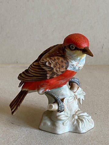 Vista Alegre - sculptuur, Pássaro Pintado à Mão - 10 cm -
