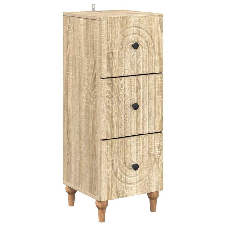 vidaXL Ladekast Sonoma Eiken 33 x 34,5 x 90 cm Bewerkt hout, Maison & Meubles, Armoires | Autre, Envoi