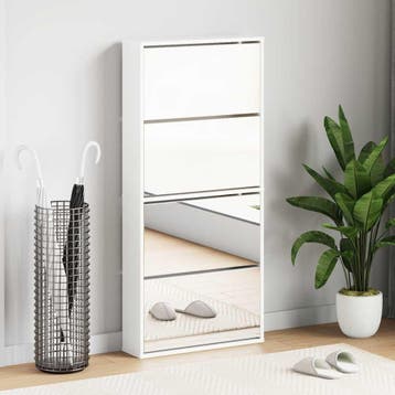 vidaXL Schoenenkast met spiegel 4-laags 63x17x134 cm, Huis en Inrichting, Kasten | Schoenenkasten, Verzenden, Nieuw