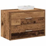vidaXL Kast met 2 lades 60x31x40 cm bewerkt hout oud, Verzenden, Nieuw