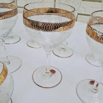 Cristalleria Toscana - Drinkset (13) - kristal, goud