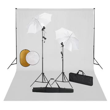 vidaXL Fotostudioset met lampen, paraplus, achtergrond en, Verzenden