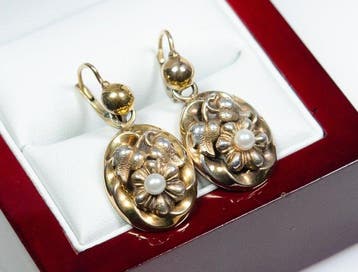 - 800 zilver - Akoya-parels - Oorbellen, Antiek en Kunst