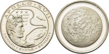Zilver medaille ohne Jahr Luft- en Raumfahrt, Timbres & Monnaies, Verzenden