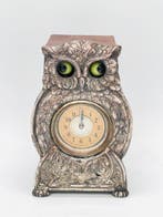 Klok - Art Nouveau Verzilverd, Hout - 1900-1910 - Uilklok