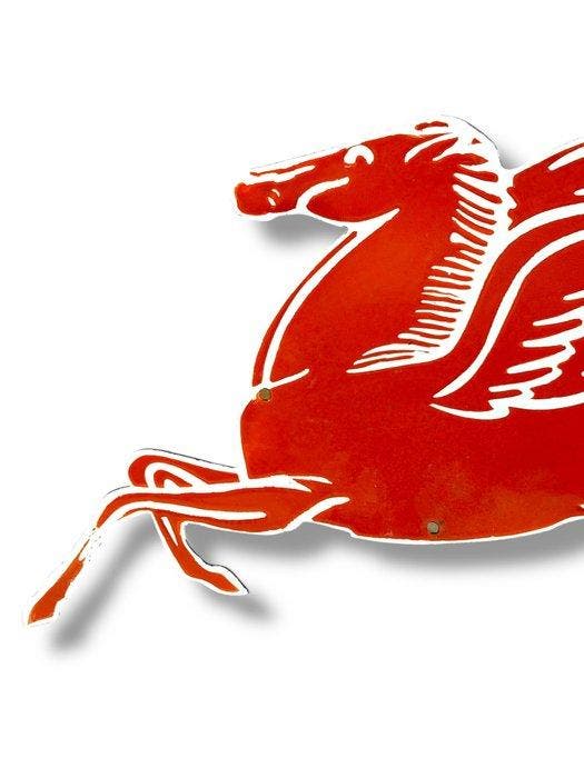 Mobiloil - Emaille plaat - Emaille, Antiek en Kunst, Antiek | Wandborden en Tegels