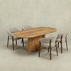 Mangohouten Eettafel Mick capsule 180×90 cm, Verzenden, Nieuw, Industriële meubels, Overige vormen
