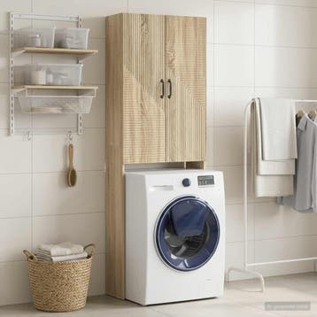 vidaXL Toiletkast HAARLEM Sonoma Eiken 66 x 25,5 x 190 cm, Verzenden, Nieuw