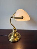 Bureaulamp - Messing, Glas - Klassieke Notarislamp