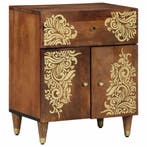 vidaXL Nachttafeltje met Deur met lade Honing bruin 50 x 33, Verzenden, Nieuw