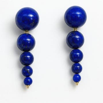 Zonder minimumprijs - Oorbellen Zilver Lapis lazuli - Lapis, Nieuw