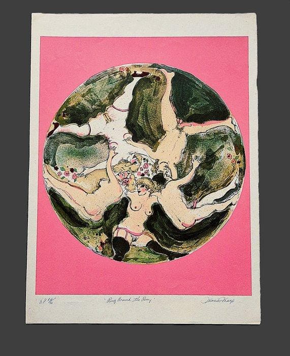 Marcia Marx (1931-2005) - Ring Around the Rosy, Antiquités & Art, Antiquités | Autres Antiquités