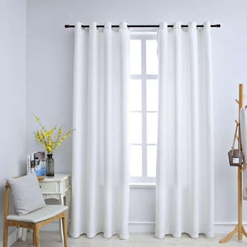 vidaXL Gordijnen verduisterend met ringen 2 st 140x245 cm, Verzenden, Nieuw