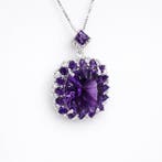 Sans prix de réserve - Collier Plaqué or Améthyste - Topaze, Bijoux, Sacs & Beauté