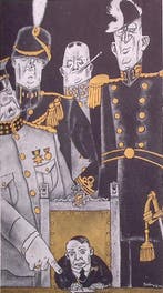 Het leger maakt via Deckers beleid op spotprent (Lithos), Antiquités & Art, Art | Lithographies & Sérigraphies, Verzenden