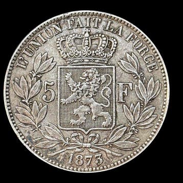 Belgique. Léopold II. 5 Francs 1873 (Sans prix de réserve)