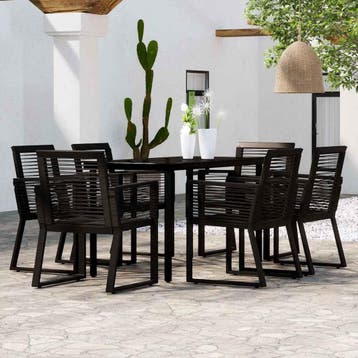vidaXL 7-delige Tuinset zwart, Verzenden, Nieuw, Tuinset