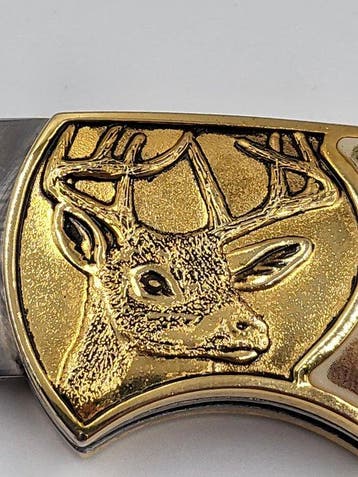 Canif de Collection Franklin Mint - Or 24 Carats - “Cerf