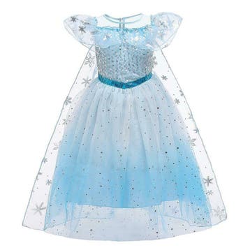 Prinsessenjurk - Blauwe Elsa kristallen jurk - Kleedje, Verzenden, Nieuw