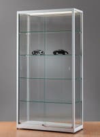 *TIP*  Luxe vitrinekast zilver 100 cm breed met LED verlich, Ophalen of Verzenden