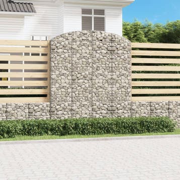 vidaXL Schanskorf gewelfd 200x50x220/240 cm gegalvaniseerd, Tuin en Terras, Verzenden, Nieuw