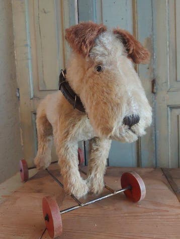 Ongemerkt - Jouet en peluche Vintage fox terrier hond op