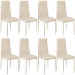 tectake Eetkamerstoelen, kunstleer - beige, Set van 8, Verzenden, Nieuw