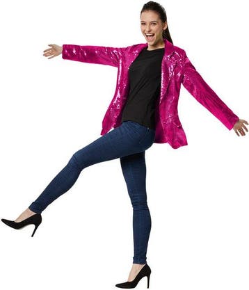 2dekans | Dressforfun Paillettenjas dames pink XXL -, Ophalen of Verzenden, Nieuw