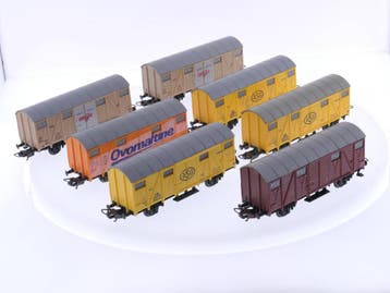 Schaal H0 Lima gesloten goederenwagon type GS set 7 st. v..., Hobby en Vrije tijd, Modeltreinen | H0, Gebruikt, Gelijkstroom, Wagon