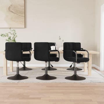 vidaXL Eetkamerstoelen 6 st draaibaar fluweel zwart, Verzenden