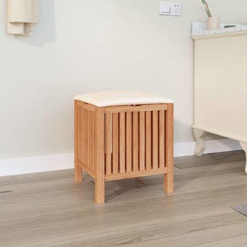 vidaXL Badkamerkruk 40,5x40x52 cm massief walnotenhout, Huis en Inrichting, Verzenden, Nieuw
