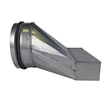 Verloopstuk Asymmetrisch van 200mm x 40mm naar rond Ø 125mm, Doe-het-zelf en Bouw, Verzenden, Nieuw