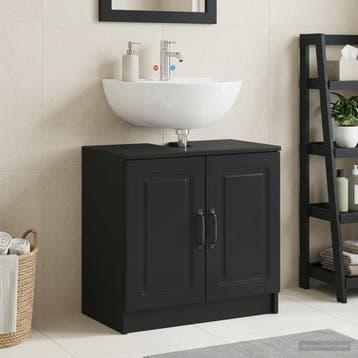 vidaXL Wastafel kabinet voor de badkamer UTRECHT Zwart, Verzenden, Nieuw