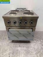 RVS MBM 4 pits elektrisch fornuis kookplaat met oven 70 cm, Ophalen of Verzenden